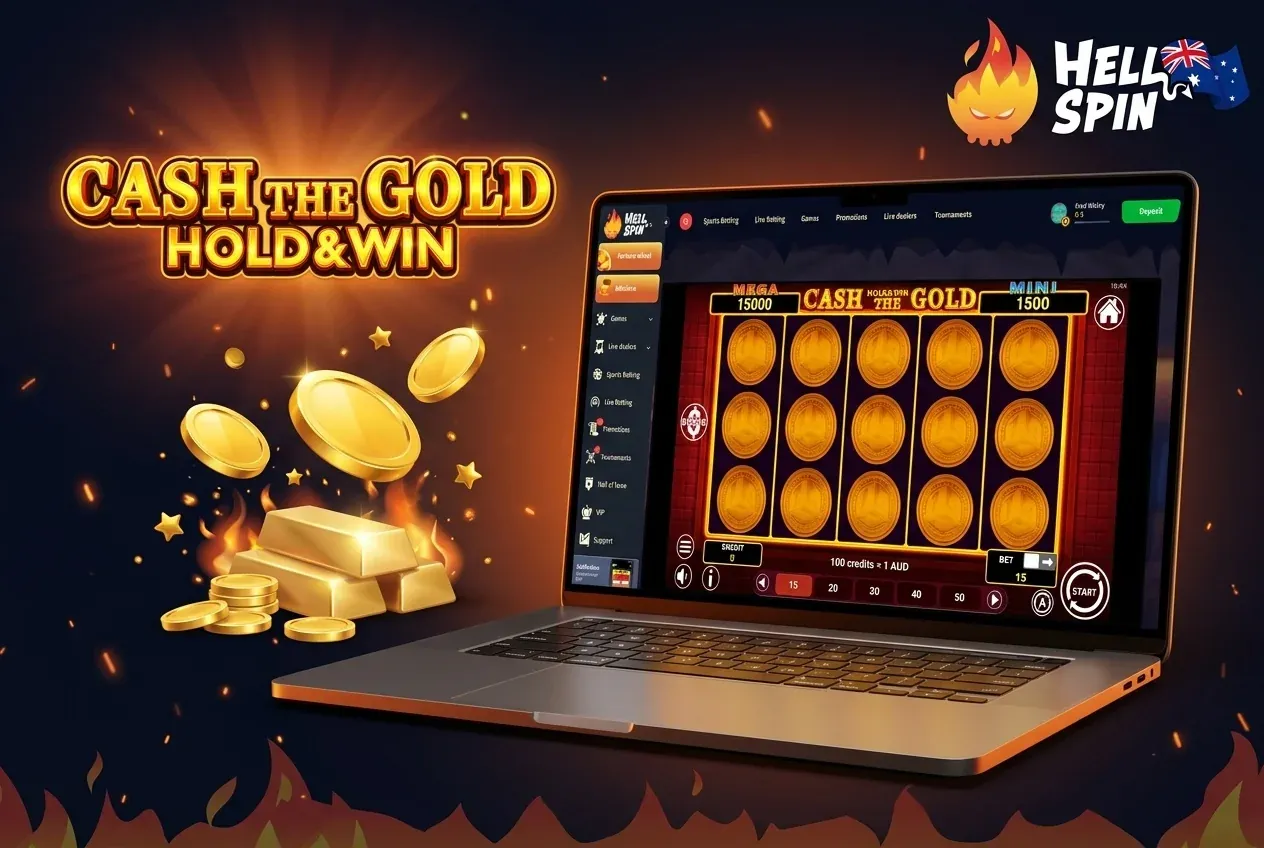 Cash The Gold Hold and Win pokie at HellSpin